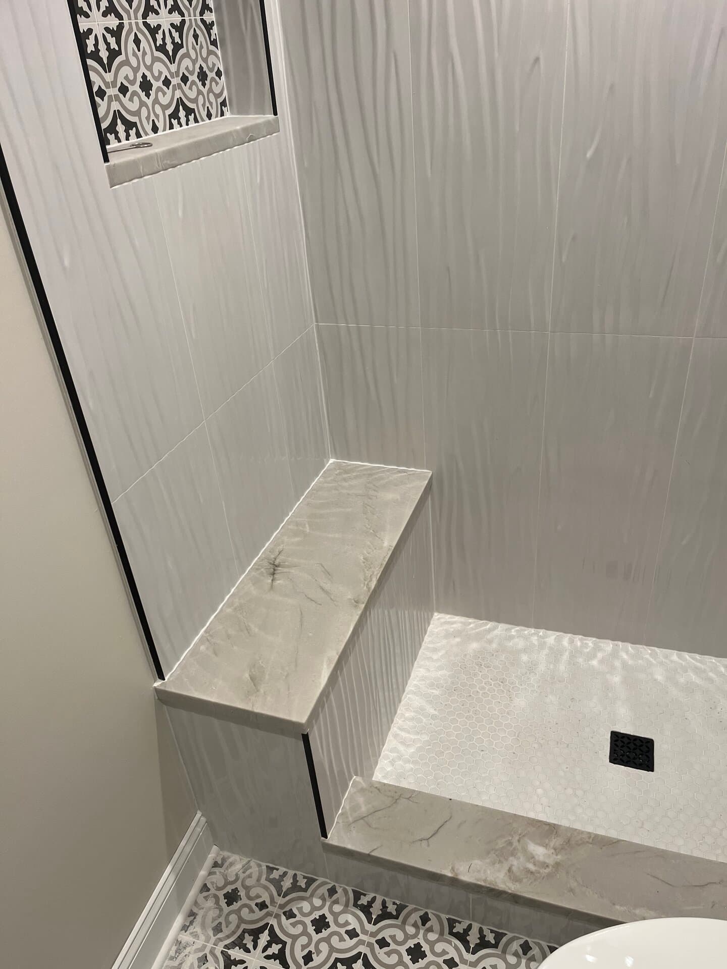 Full Bathroom Remodel — tile and stone work photo 7 by JL Tile & Stone, New Jersey